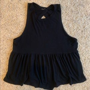 Black open back tank